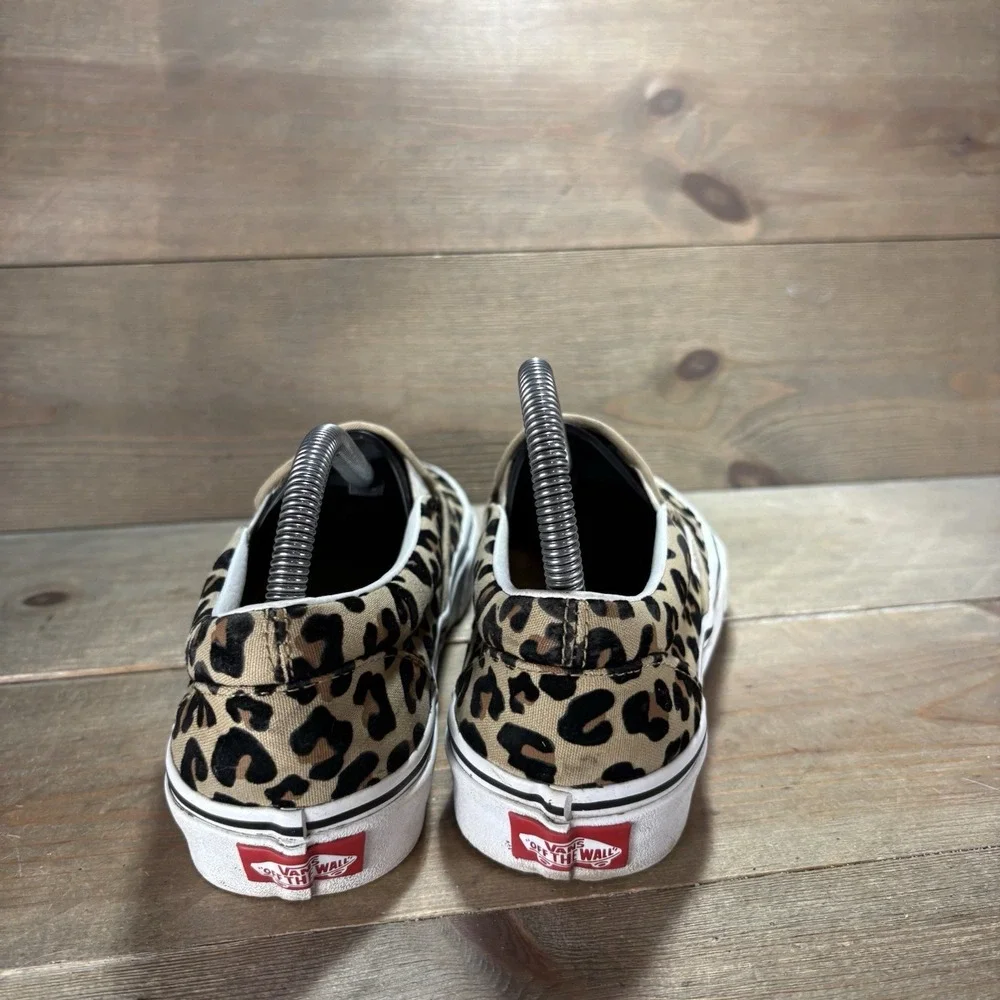 vans classic womens size 7.5 shoes brown leopard print athletic skate sneakers - Picture 4 of 9